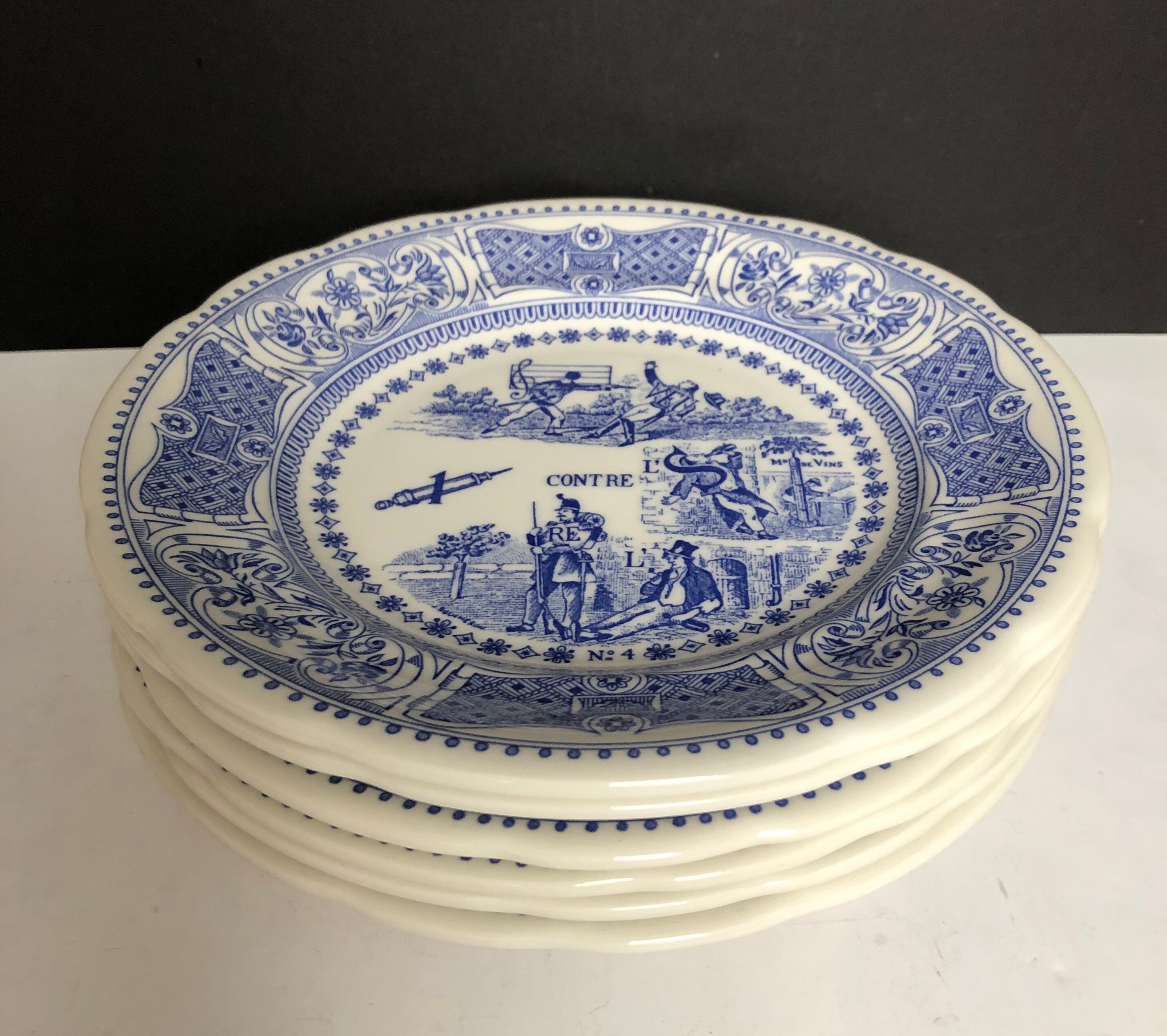 Ensemble de 6 assiettes en faïence de Gien