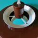 Brown lacquered pendant light, taklampa model by "e.s.horn", Denmark 1970