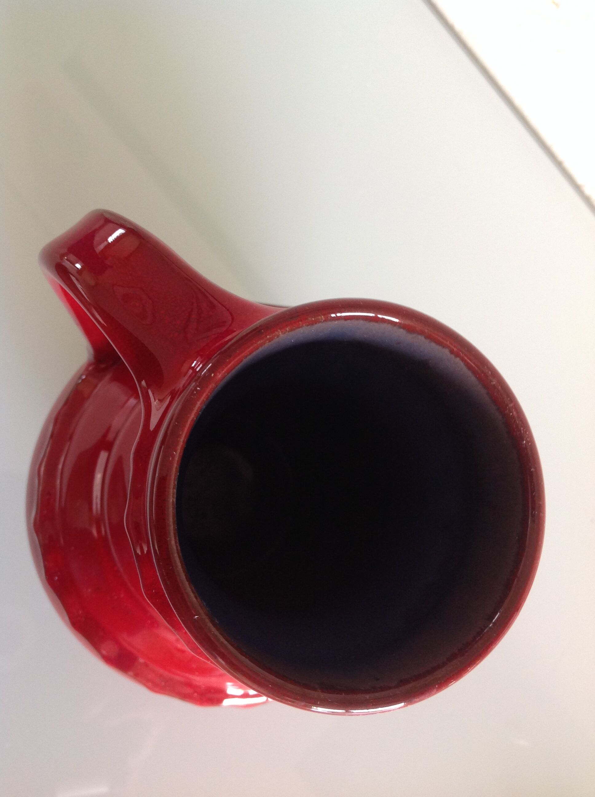 Fat Lava red ceramic vase by Pfortner Keramik / vintage 60s-70s