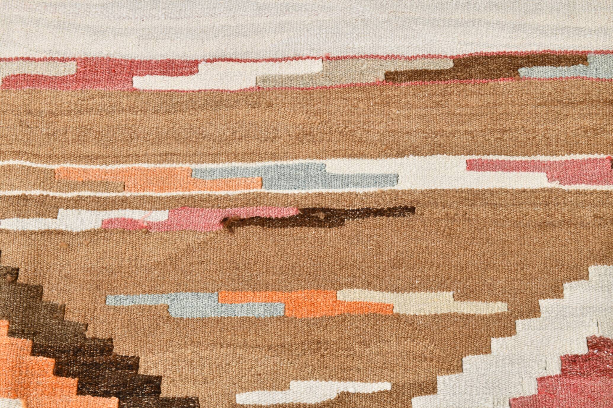 Brown & Cream Persian Kilim Rug, 260x341Cm