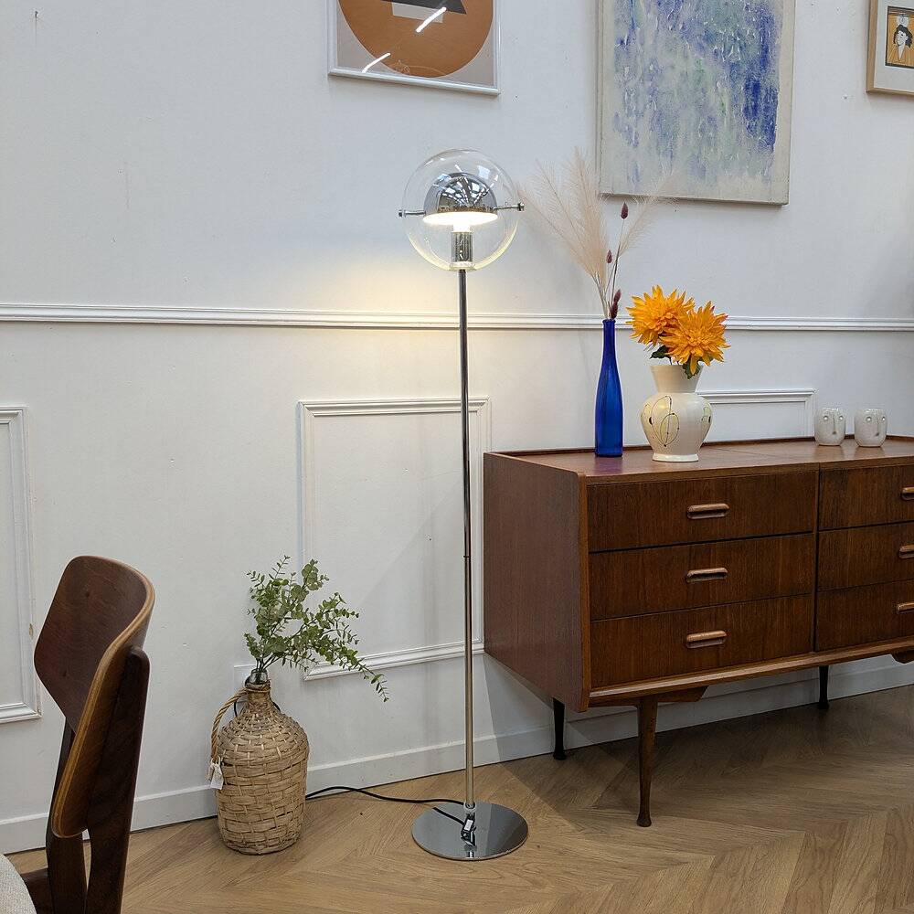 Lampadaire chromé vintage 70s