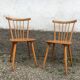 Pair of Scandinavian beech bistro chairs