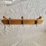 Vintage wooden wall coat rack - 3 hooks