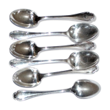 CHRISTOFLE Series of 6 teaspoons dessert silver metal model Pompadour 13cm