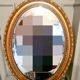 Large oval gold mirror beveled mirror