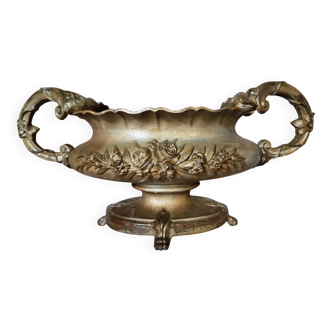 Large antique cast iron planter on a stand, France, circa 1900.