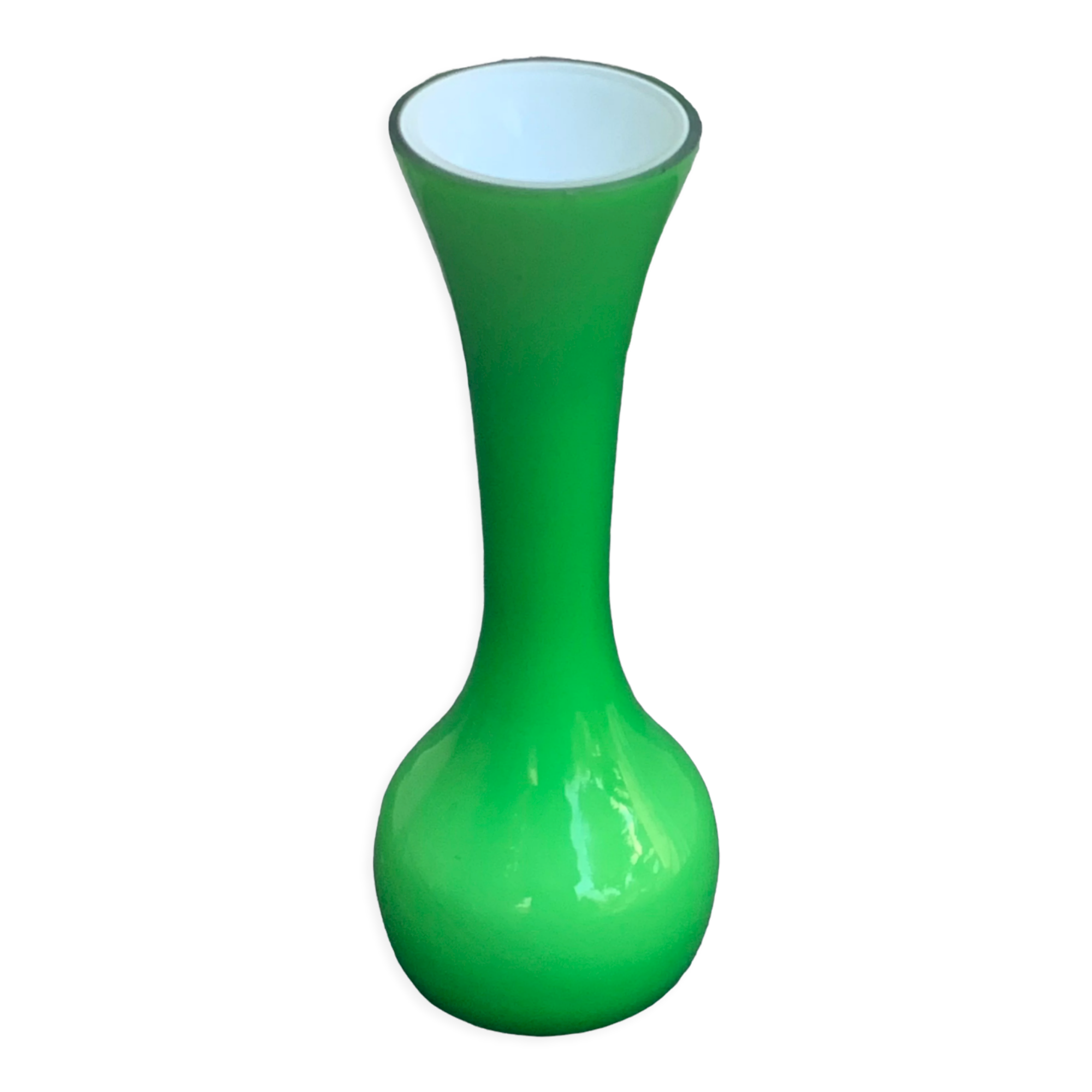 Vintage green opaline vase