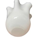 White glass vase in corolla shape