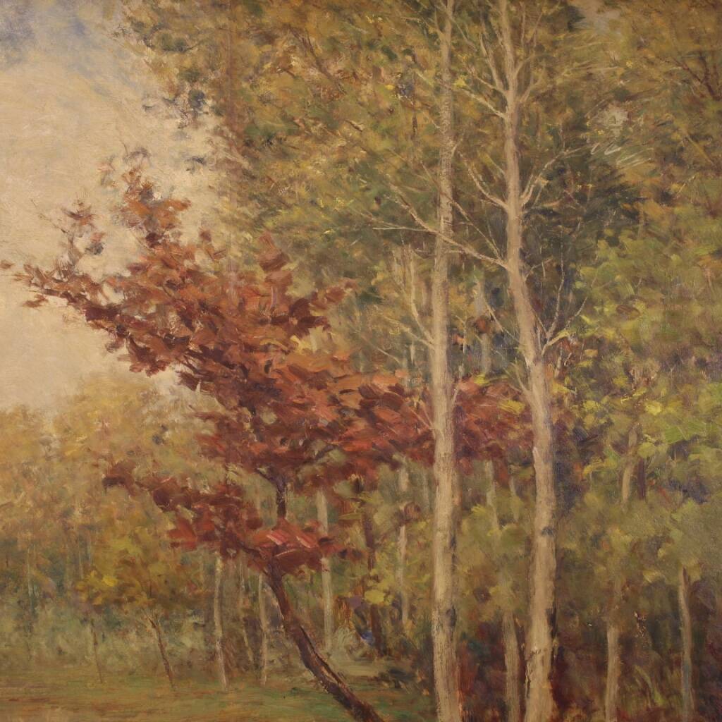 Italian painting landscape signed and dated from the 20th century