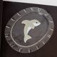 Vintage Murano glass serving platter with dolphin decoration, Italy, 1980s.