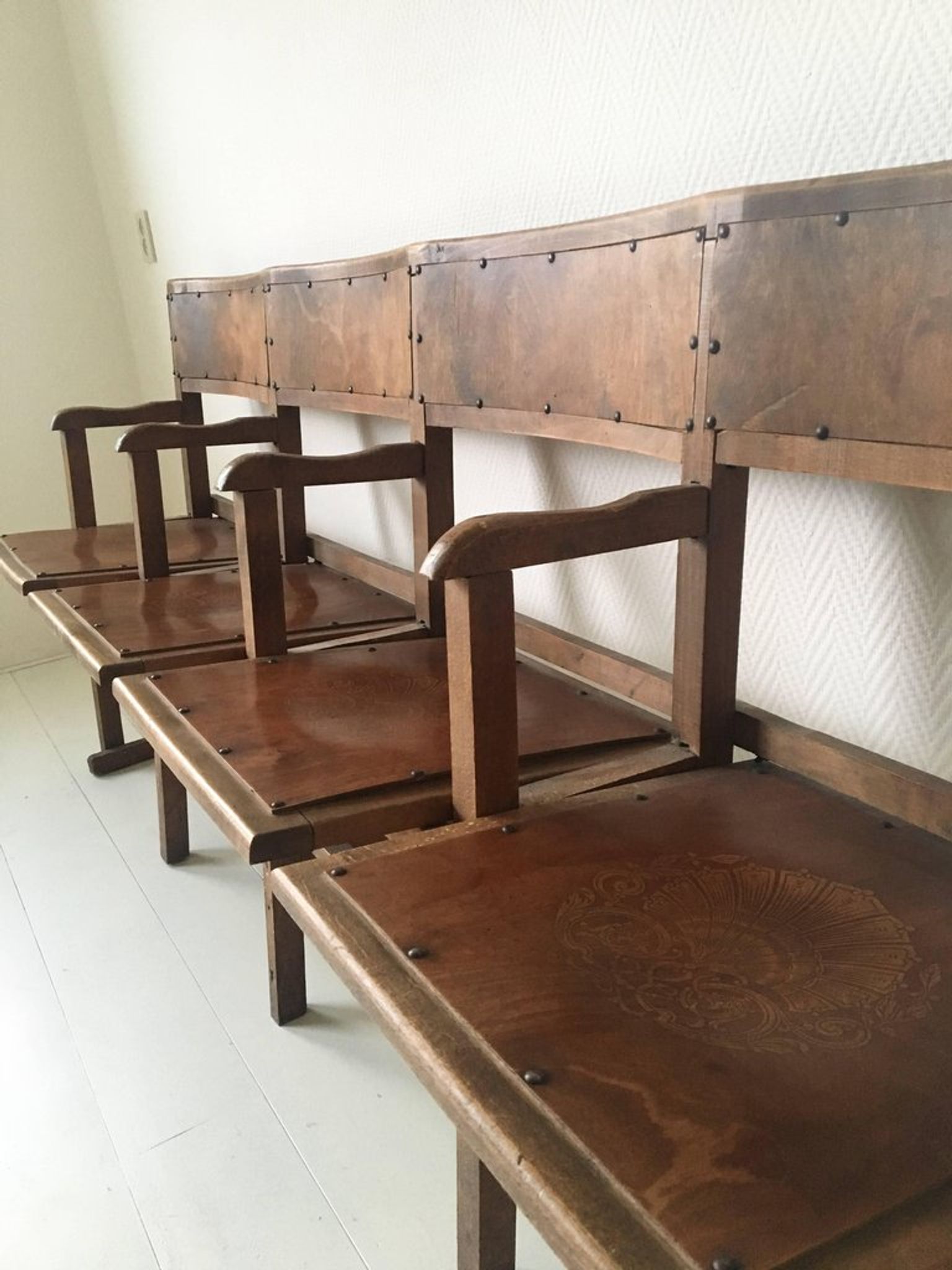Chairs of foldable and industrial cinema by Luterma Estonia 1940s