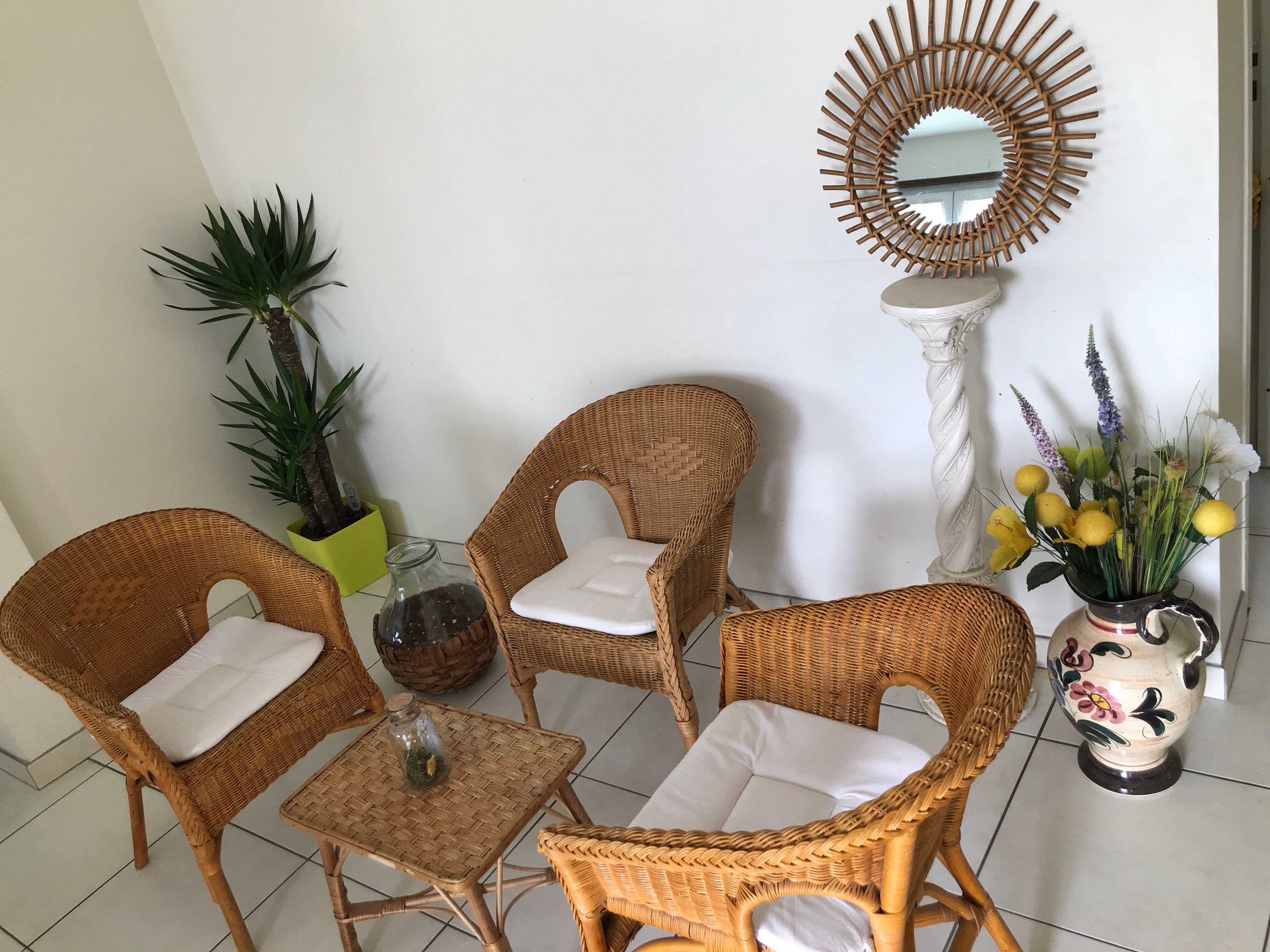 Vintage rattan garden set