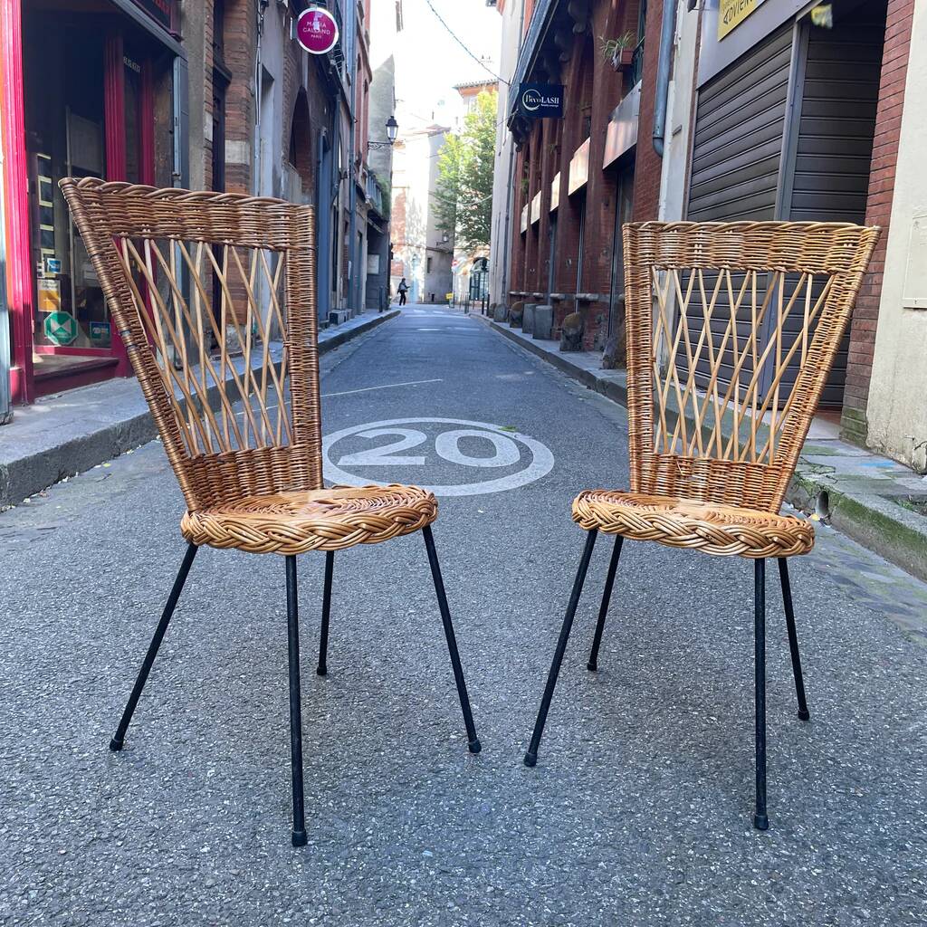 Pair of wicker chairs from the 1960s