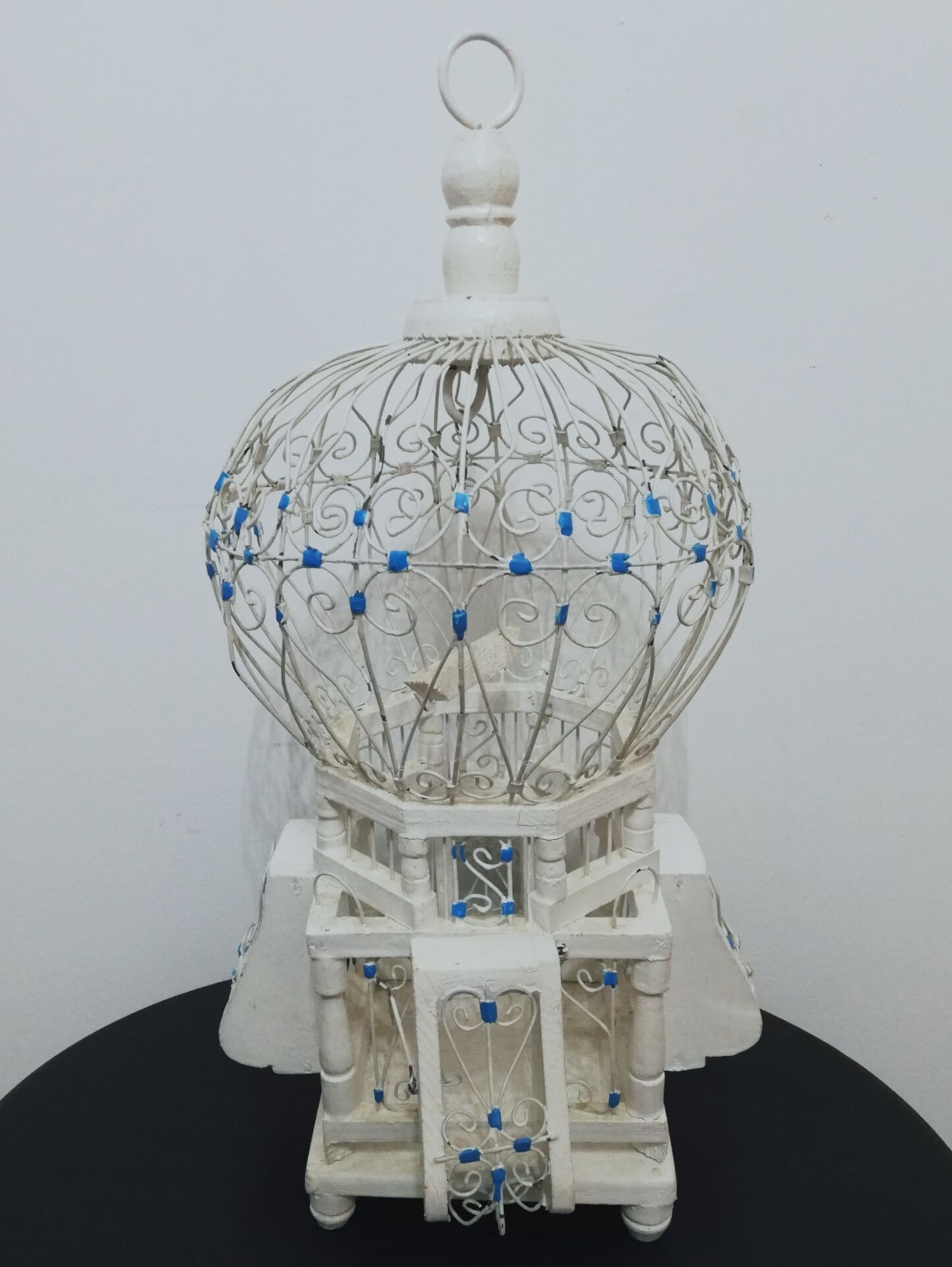 Old metal and wood bird cage