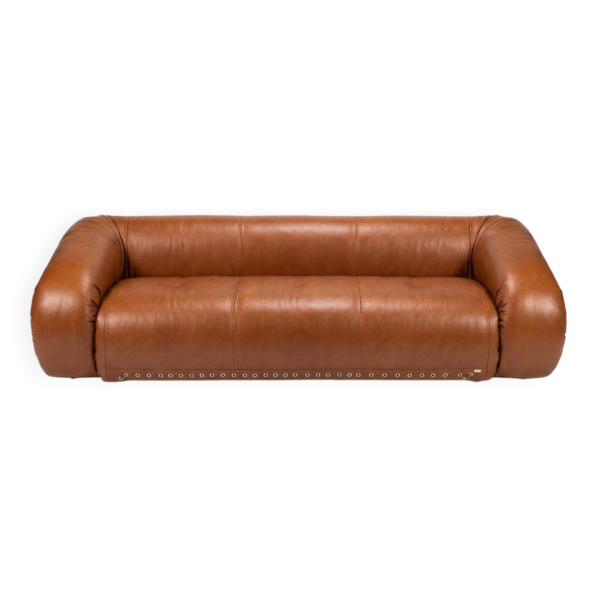 Sofa Bed "Anfibio" for Giovannetti Collezioni in Dark Cognac  Leather