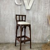 Tabouret rotin vintage