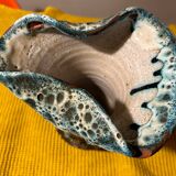 Lava ceramic vase, Vallauris, signed