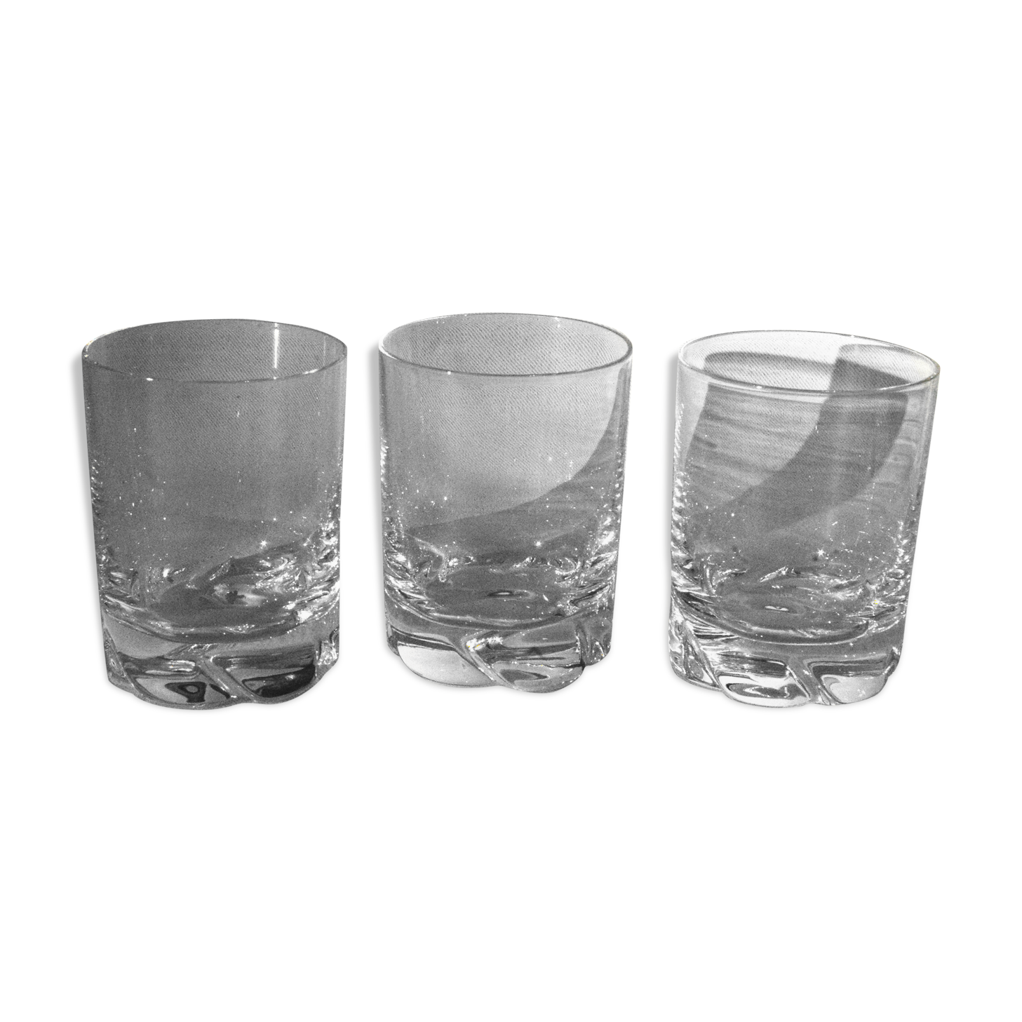 3 glasses of Whisky Rum Porto crystal cups of Daum model Blanzey H 7,7cm
