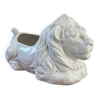 Cache pot lion en céramique