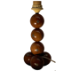 Dutch unique handcrafted wooden sphere ball table lamp, 1970s