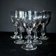 Saint-Louis set of 6 stemmed crystal glasses with palmette design, circa 1900, H11.5
