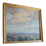 Paysage aux nuages" huile sur toile fin xixe siècle Georges Duvillier (1853 - 1926)