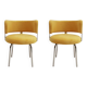 Chaises Bauhaus italiennes par Pizzi Arredamenti, cadre en acier et velours jaune, 1970