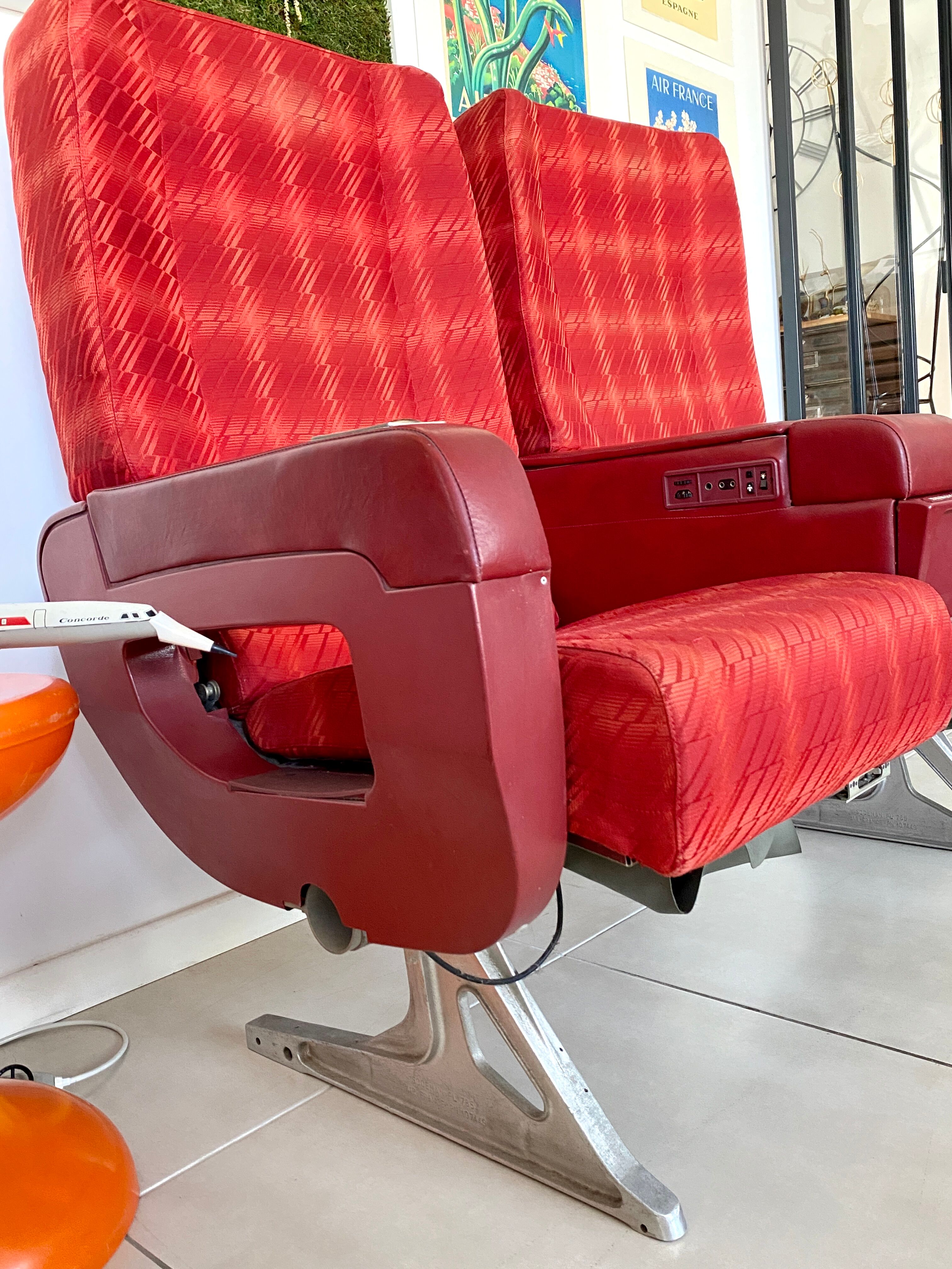 Vintage Air France aircraft chairs