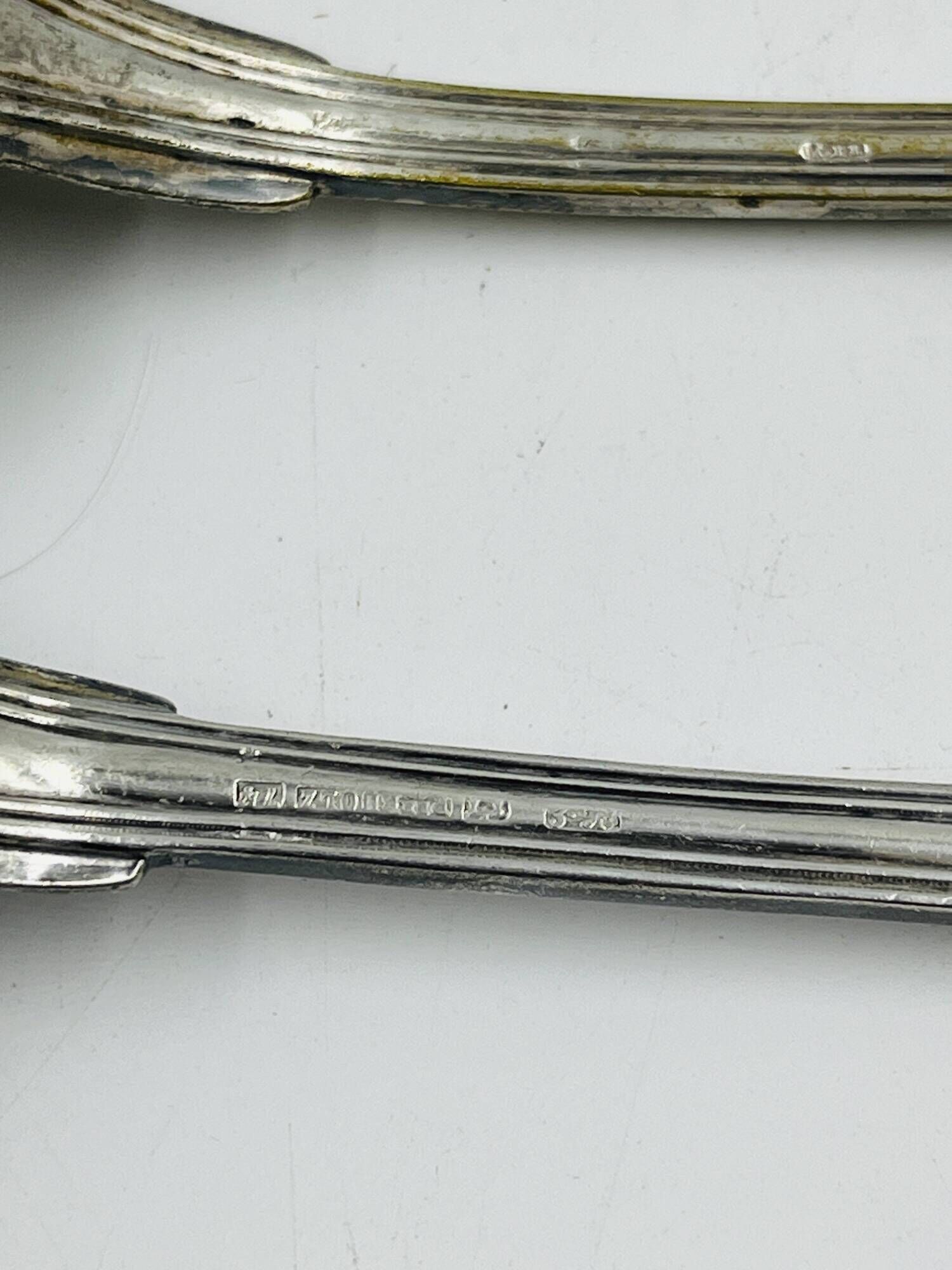 Lot of 6 Silver-Plated Metal Soup Spoons Wiskemann