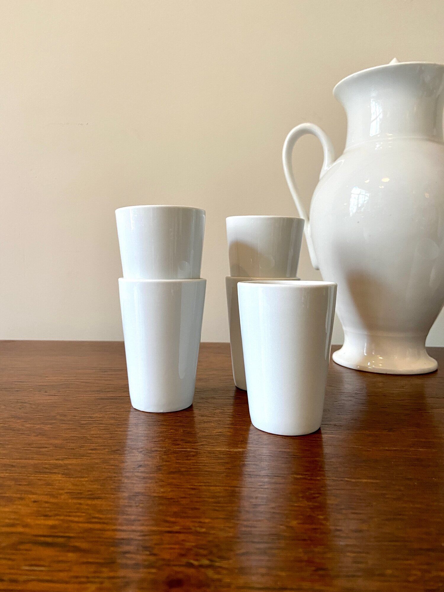 White porcelain coffee and tea set