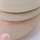 Set of 6 vintage orange and blue floral plates – 1950s