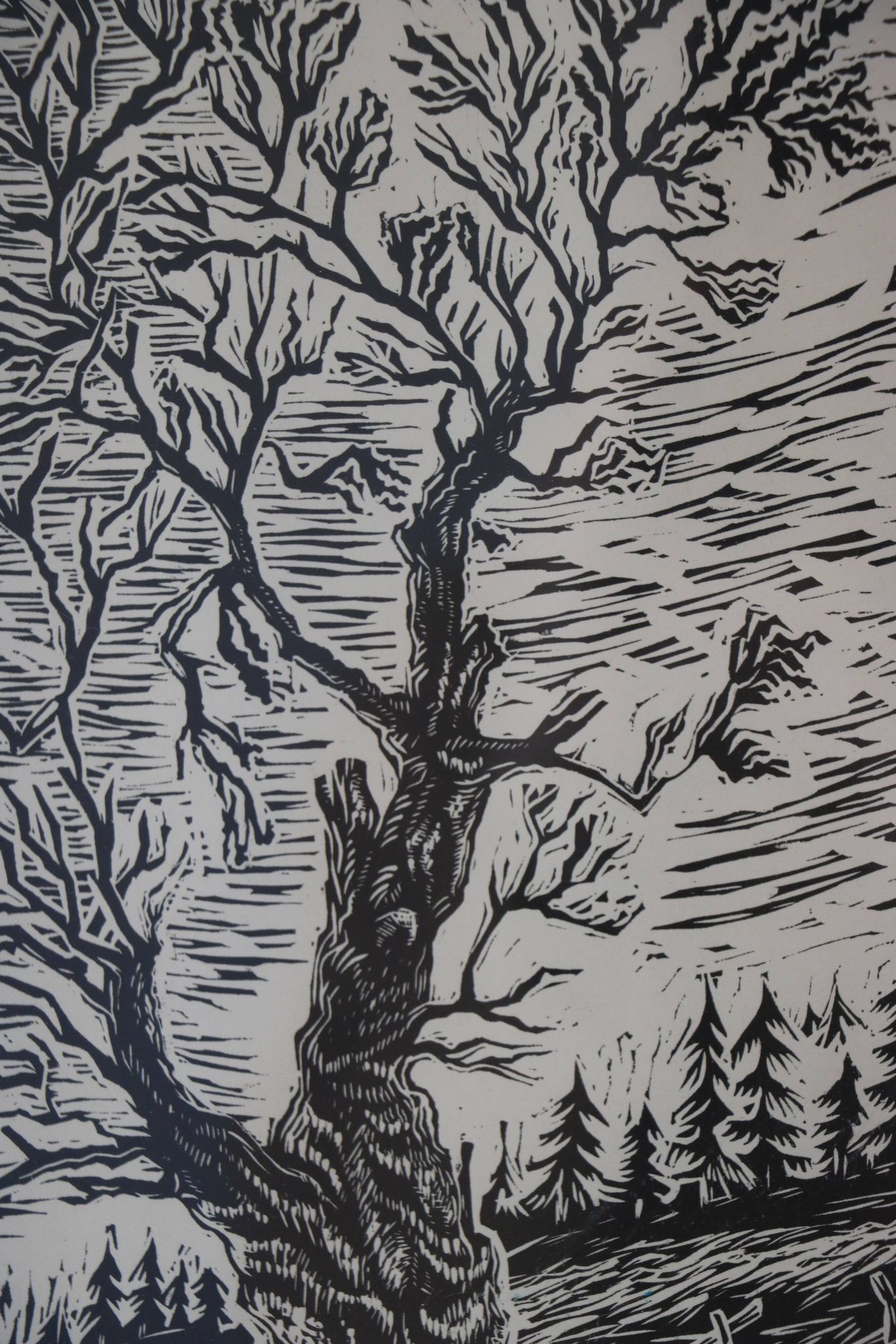 Wood engraving by Engelbert Habersberger (1929-2006)