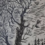 Wood engraving by Engelbert Habersberger (1929-2006)
