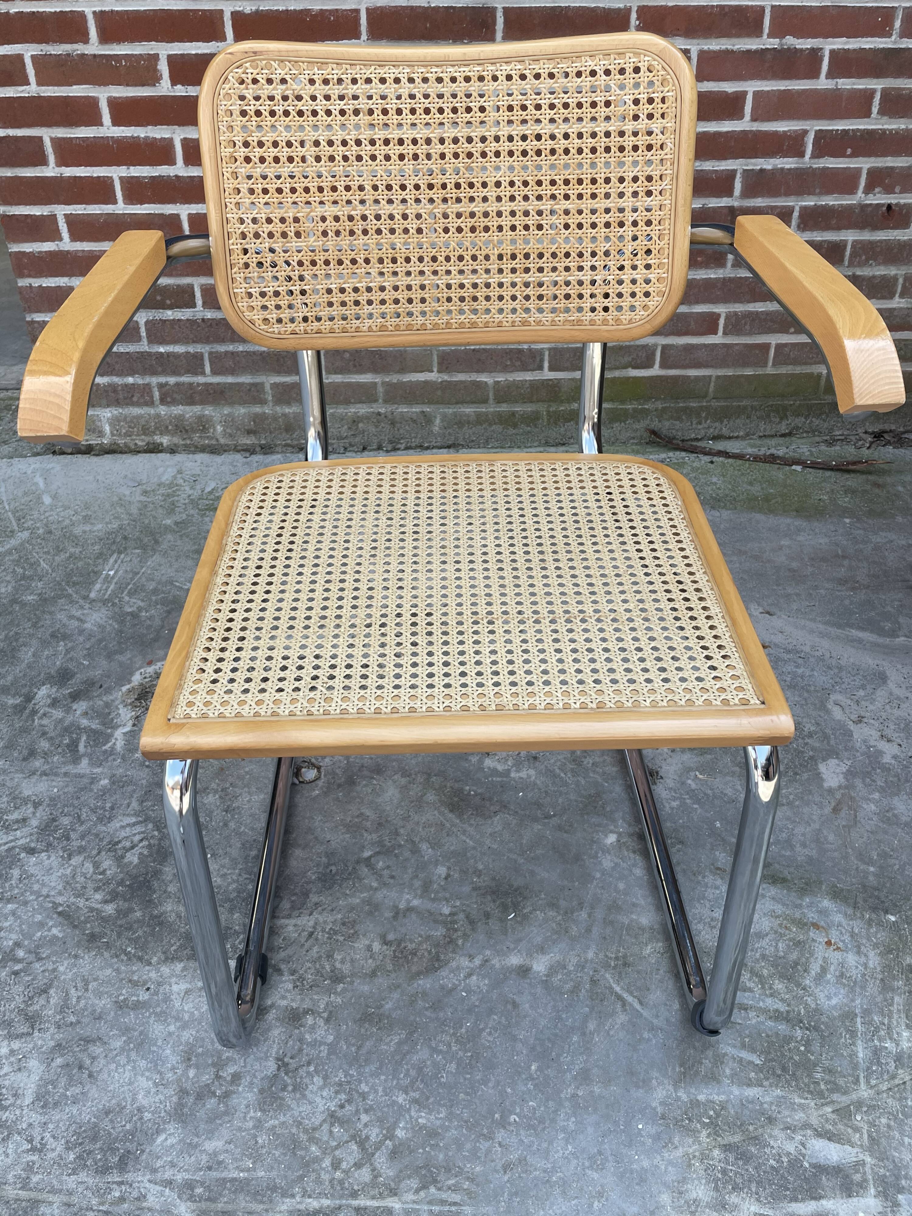 Chair model Cesca by Marcel Breuer with armrests B64