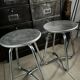 Vintage aluminium cast stools