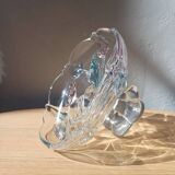 Bol sur pied en verre Mikasa avec tulipes roses et bleues