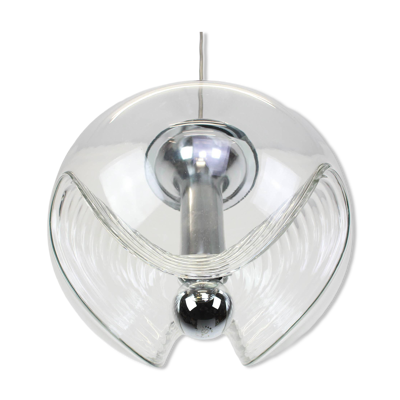Suspension en verre transparent par Koch & Lowy, Peill & Putzler, Allemagne, 1970