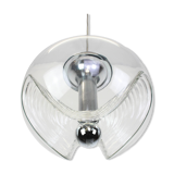 Large suspended chandelier in transparent glass by Koch & Lowy, Peill & Putzler, Germany, 1970.