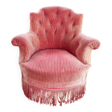 Retro toad armchair in pink velvet
