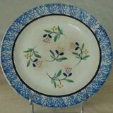 Fine earthenware plate of forges les eaux decorated with sponge end 19 th