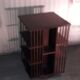 Revolving mahogany library