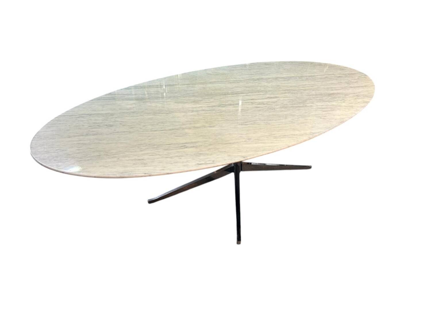 Large oval dining table Florence Knoll marble top L 2