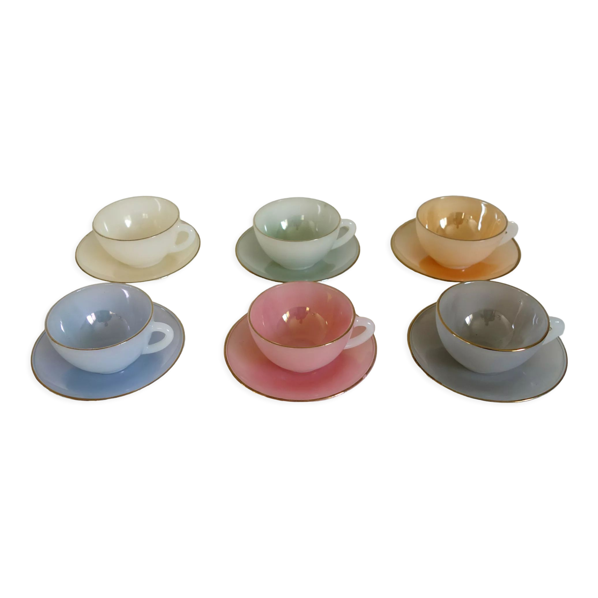 Set of 6 coffee cups model Harlequin, vintage Arcopal