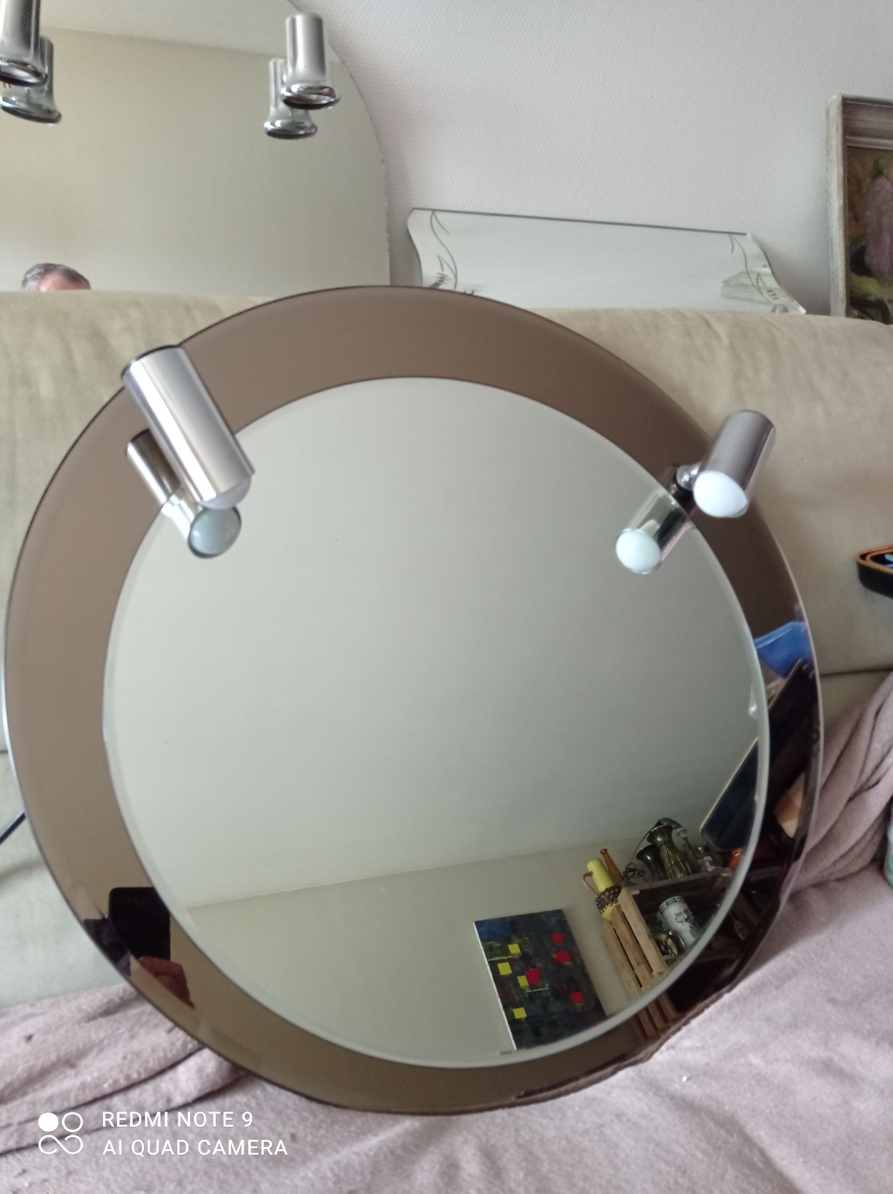 Bathroom mirror or other vintage with adjustable spotlights