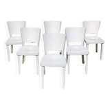 6 painted wooden chairs