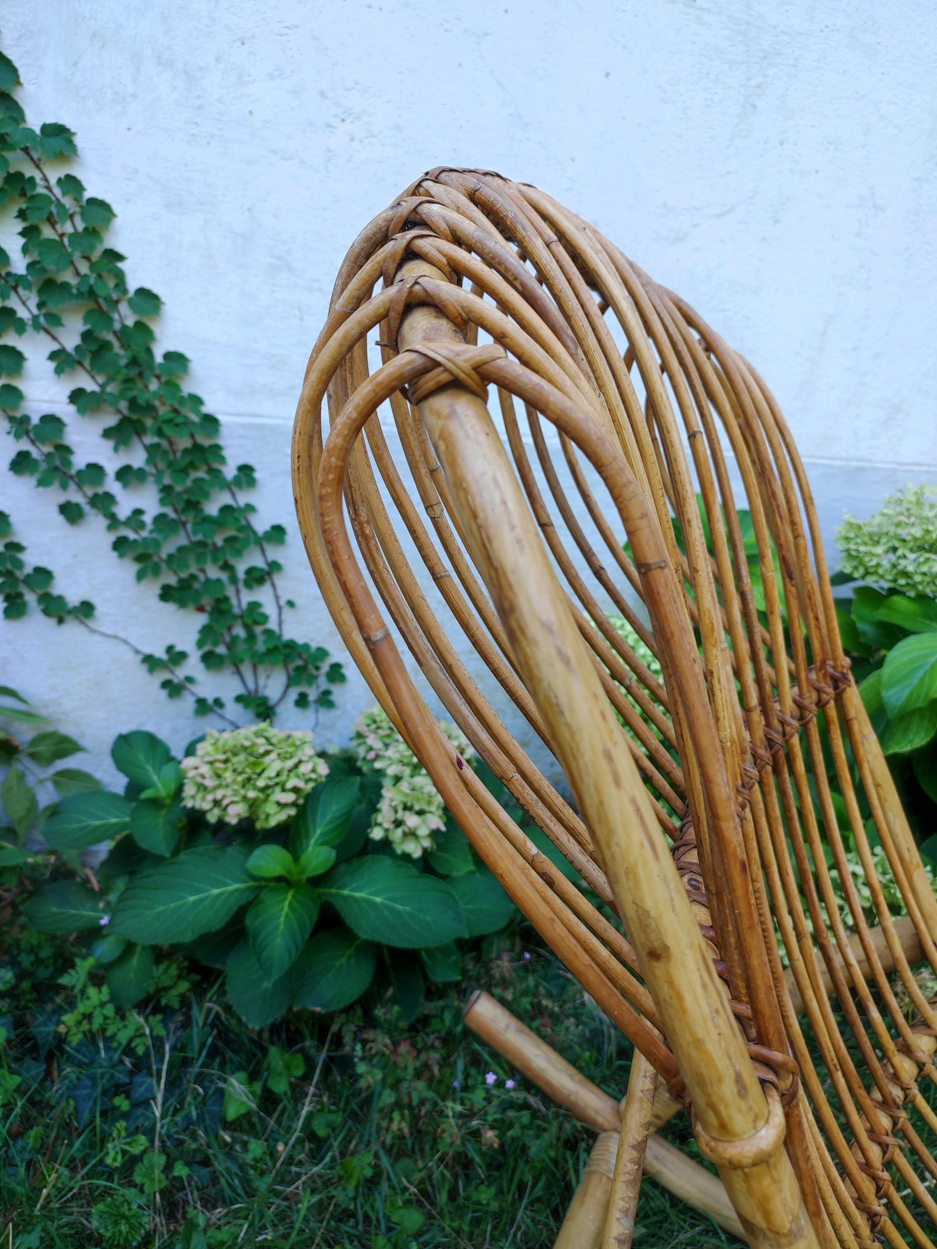 Rocking chair vintage rattan Rohé Noordwolde