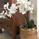 Roasted pot rattan and vintage brass