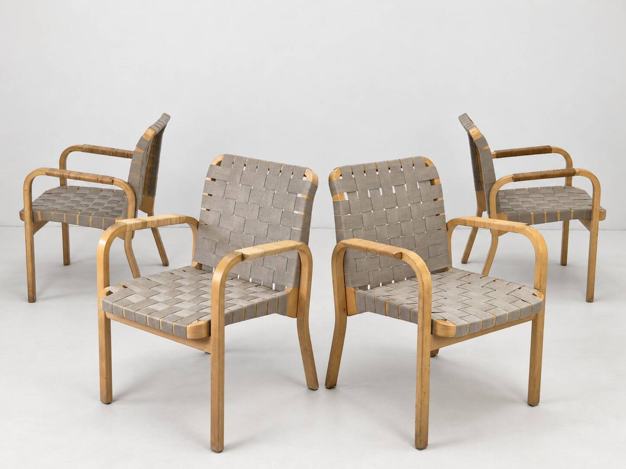Model 45 Lounge Chairs by Alvar Aalto for Artek, 1970s, Set of 4