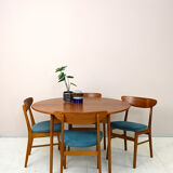 Vintage teak table with two extensions