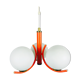 Richard Essig orange chandelier with opaline glasses, 1970
